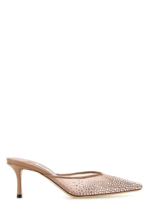 Antiqued pink mesh Vivi 65 mules