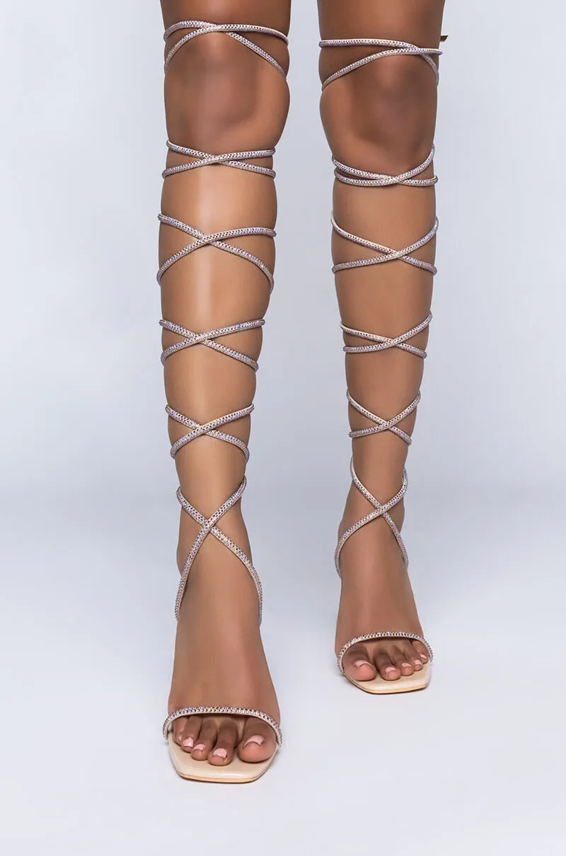 AZALEA WANG BLING BLING LACE UP SANDAL