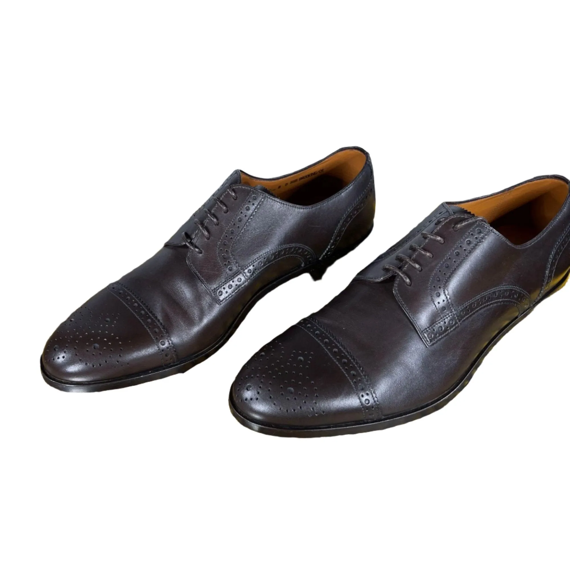 Bally Brooking Coffee Leather Derby Shoes