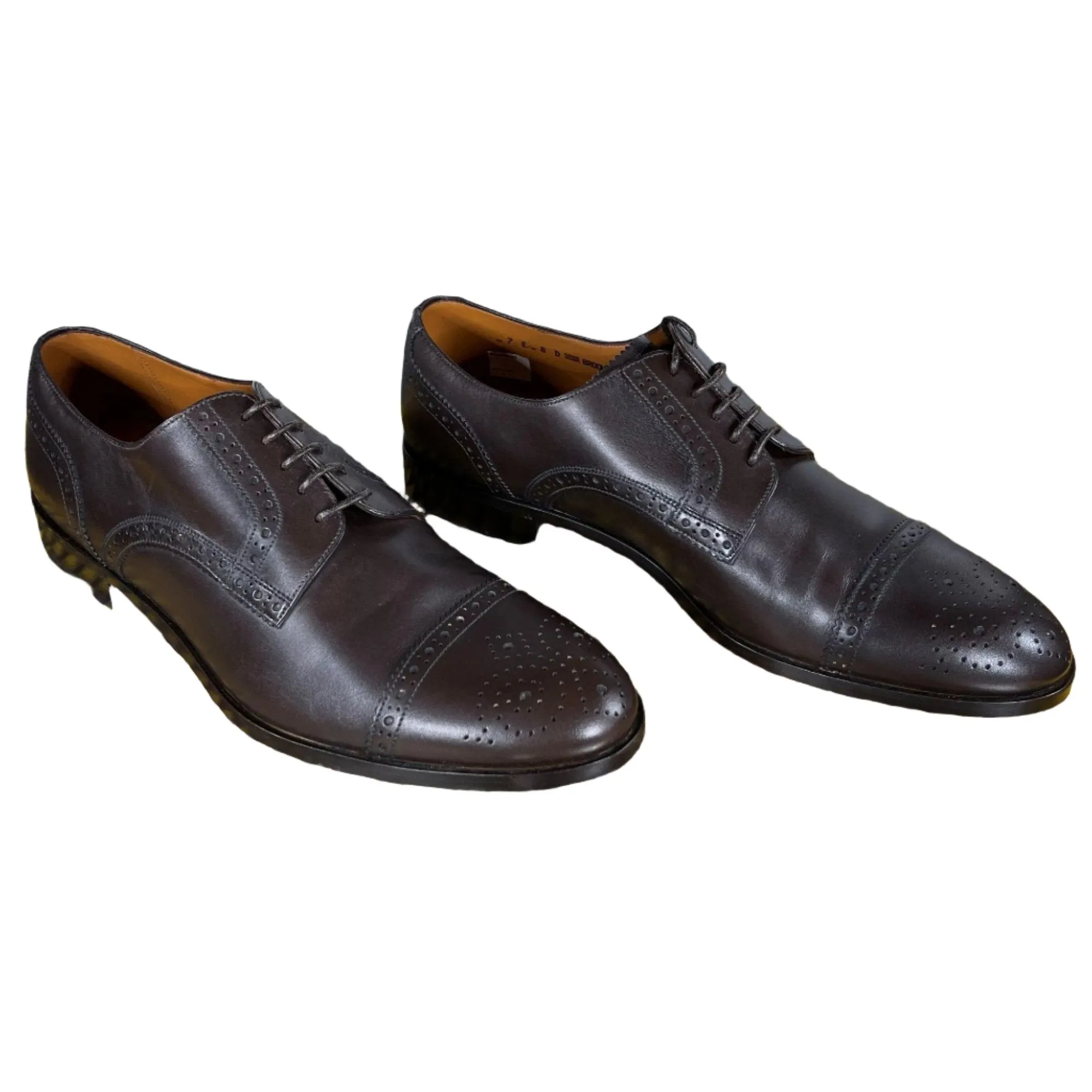 Bally Brooking Coffee Leather Derby Shoes