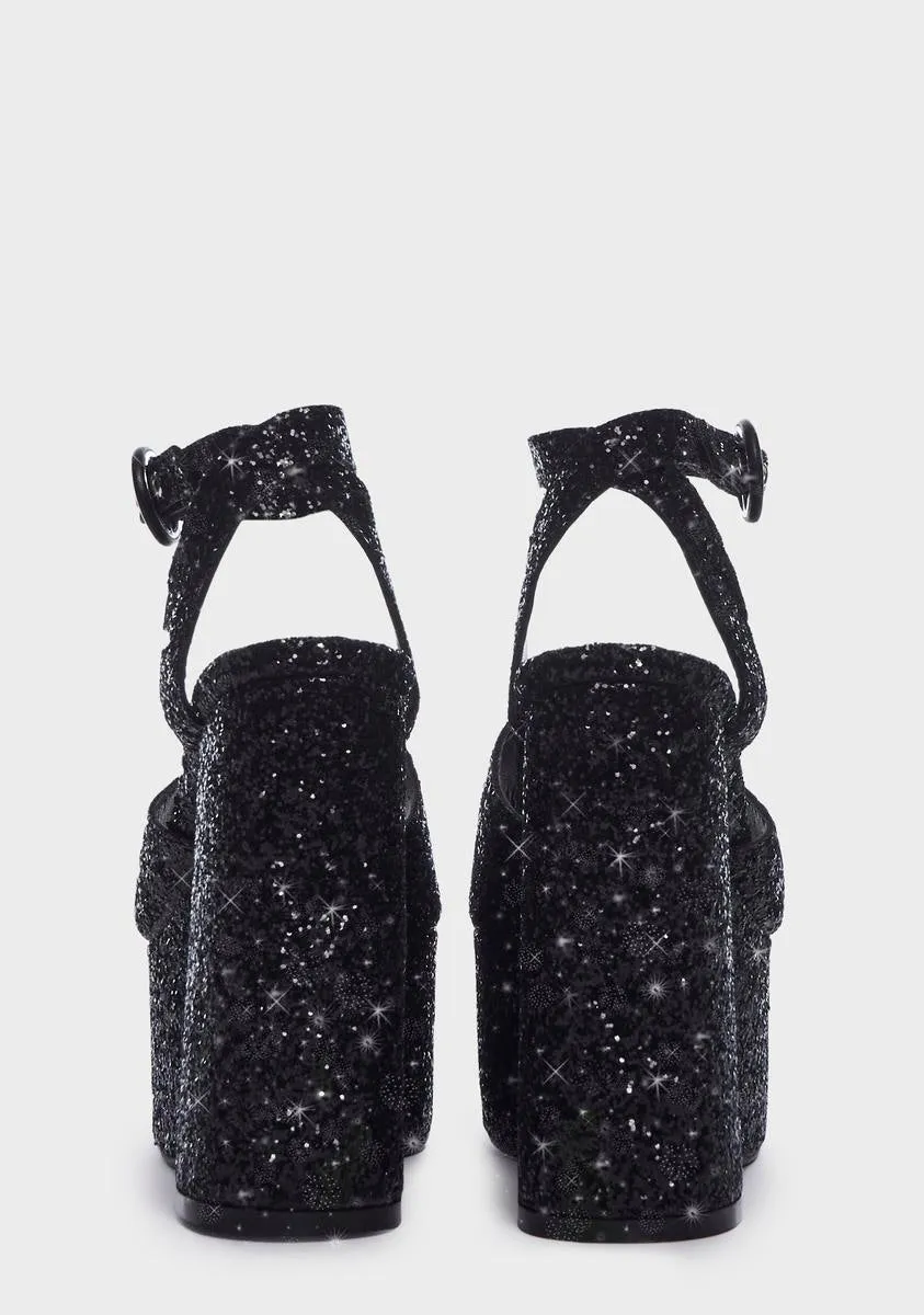 Black C Me Platform Heels