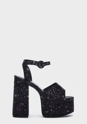 Black C Me Platform Heels