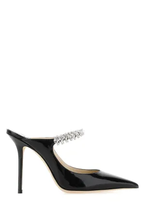 Black leather Bing 100 mules