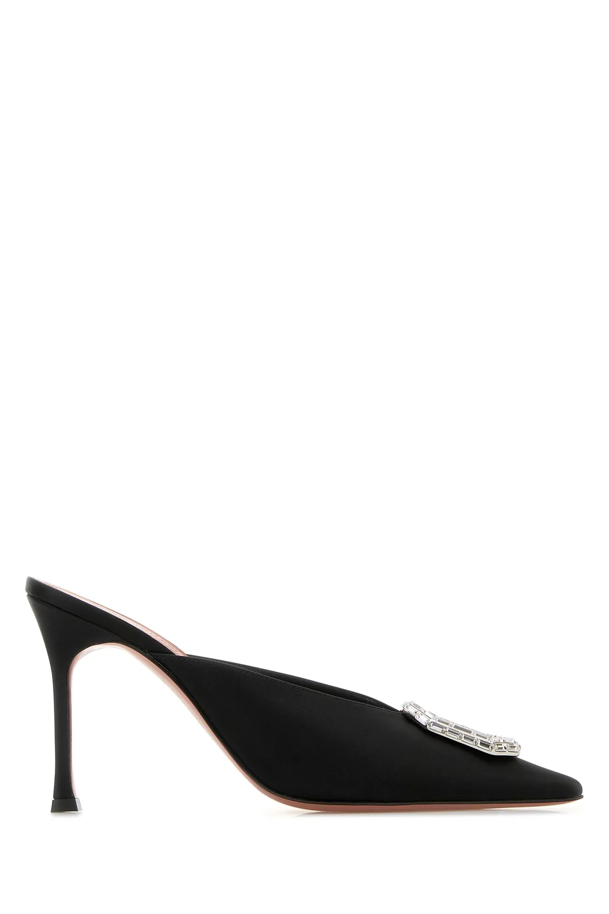 Black satin Camelia mules