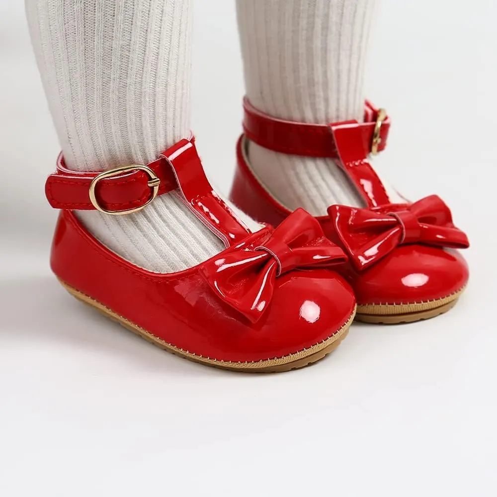 COSANKIM Baby Girls Mary Jane Flats Shoes Anti-Slip Rubber Sole Infant Toddler Princess Wedding Dress Shoes