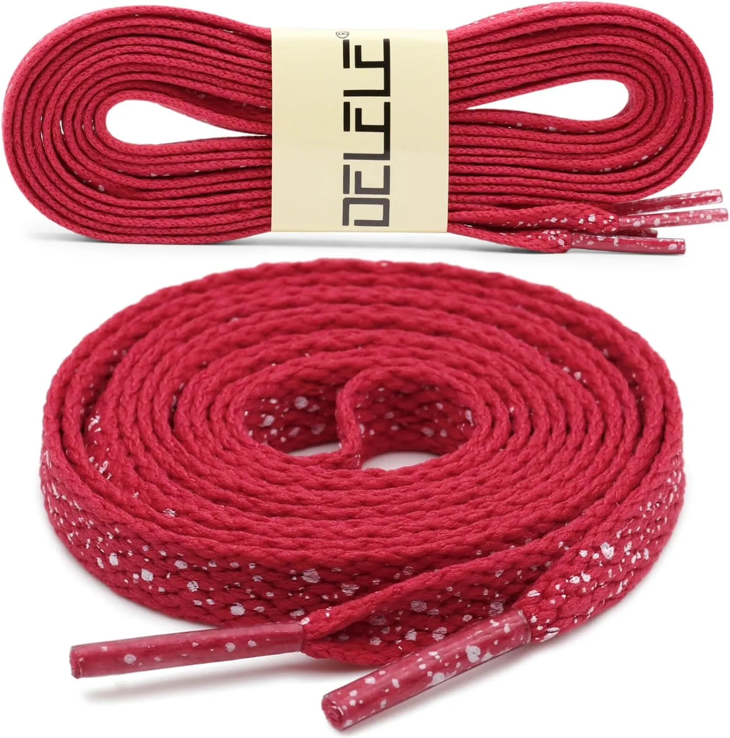 DELELE Print Flat Shoelaces for Sneakers: Colored Athletic Shoe Laces 2 Pair