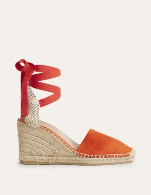 Esme Espadrille Wedges-Vermillon Red