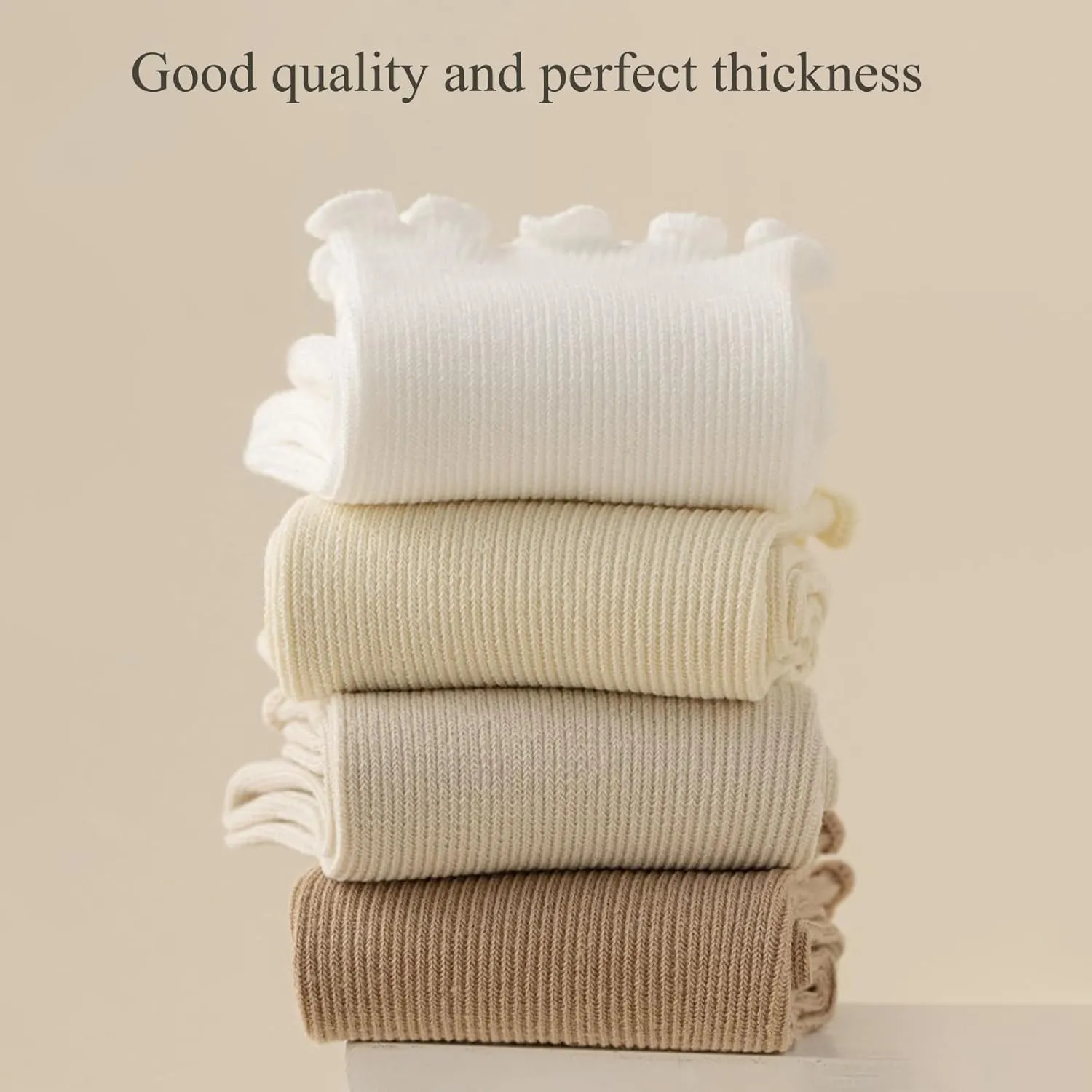 Ginmewrae Womens Ruffle Socks Cute Frilly Ankle Socks Breathable Cotton Warm Soft Casual Crew Socks for Women 6 Pack