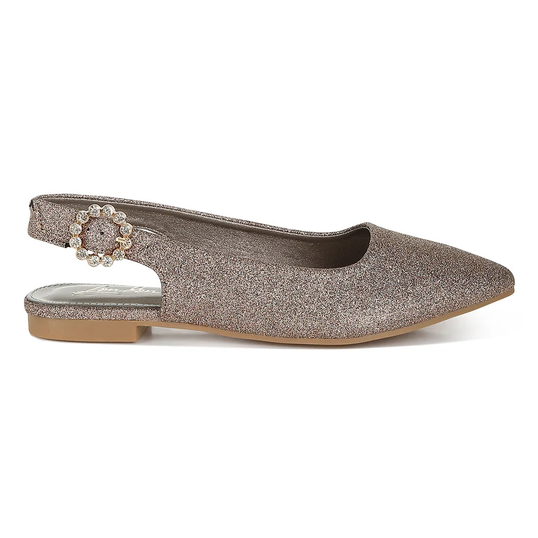 Glitter Slingback Flat Sandals
