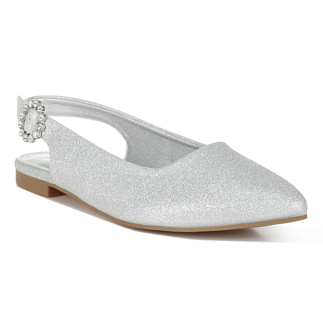 Glitter Slingback Flat Sandals
