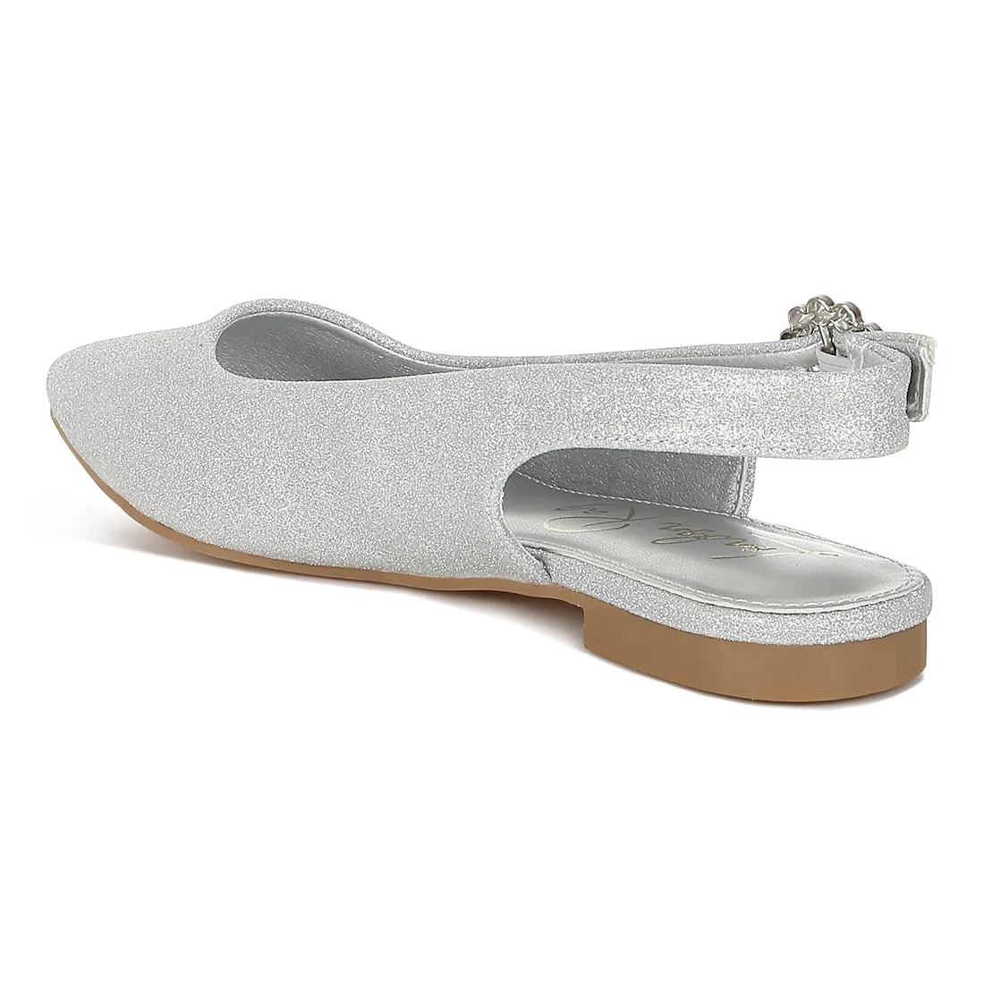 Glitter Slingback Flat Sandals
