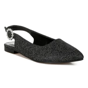 Glitter Slingback Flat Sandals