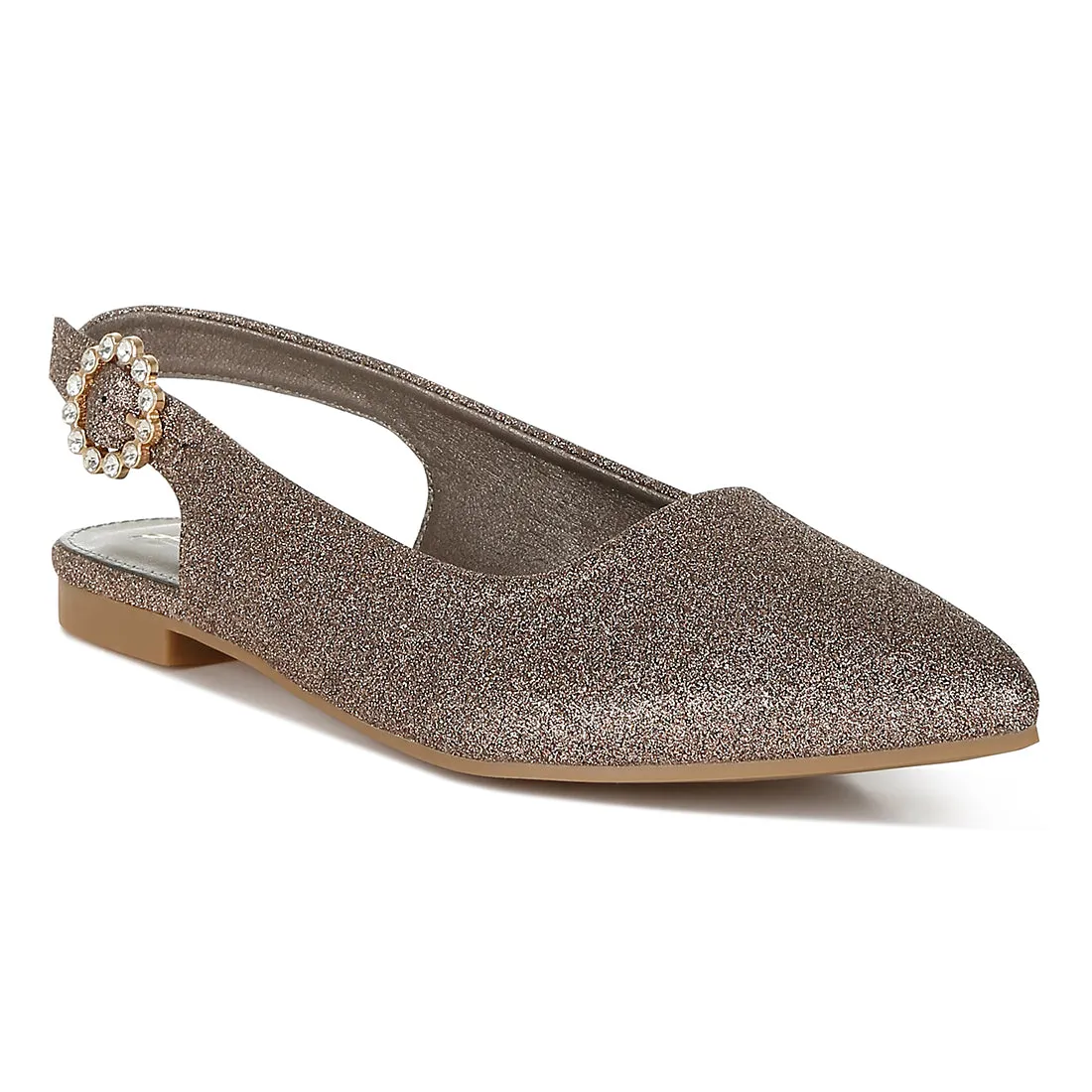 Glitter Slingback Flat Sandals