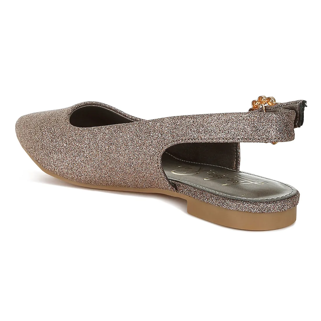 Glitter Slingback Flat Sandals