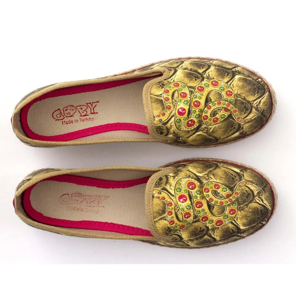 Gold Snake Slip on Sneakers Shoes HVD1461