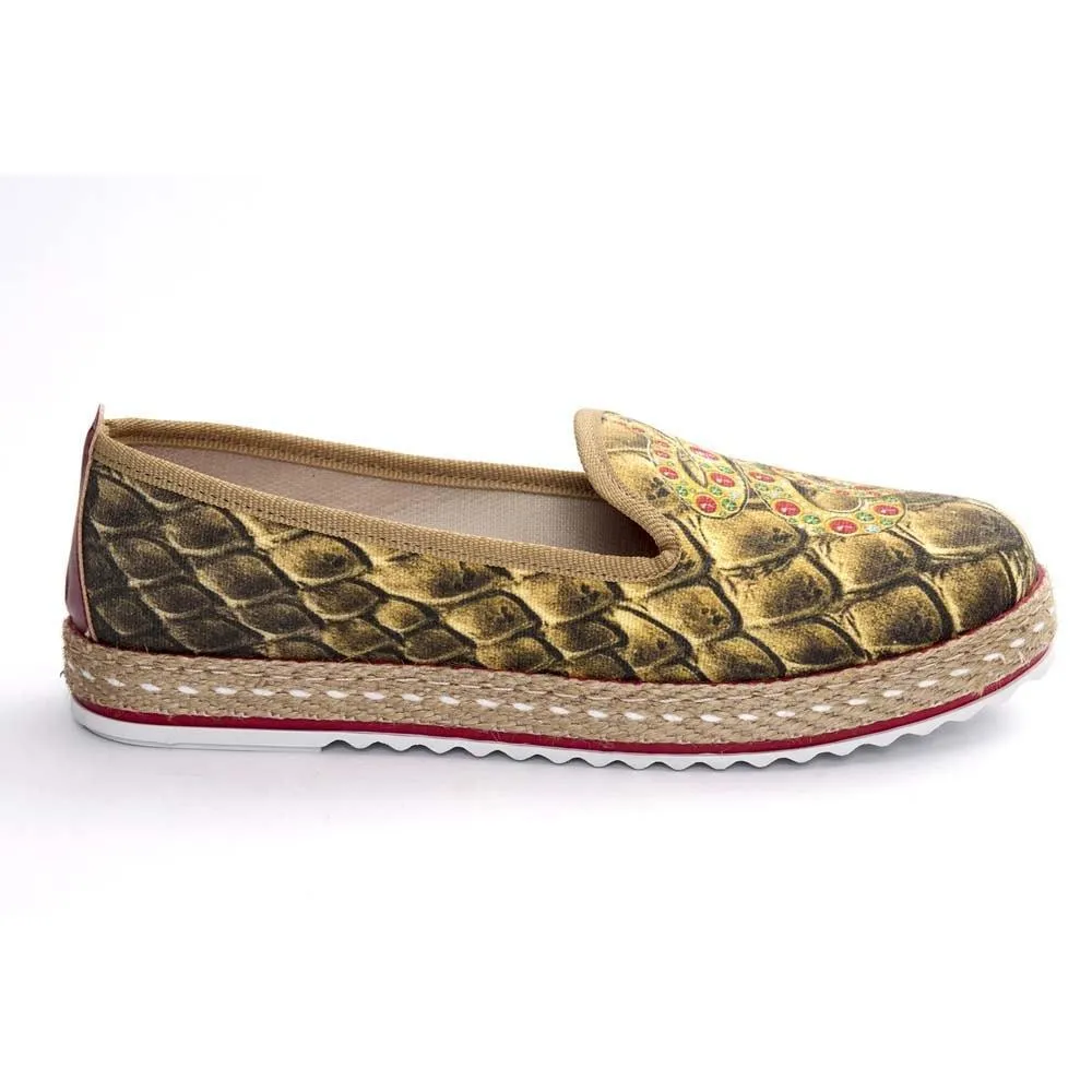 Gold Snake Slip on Sneakers Shoes HVD1461