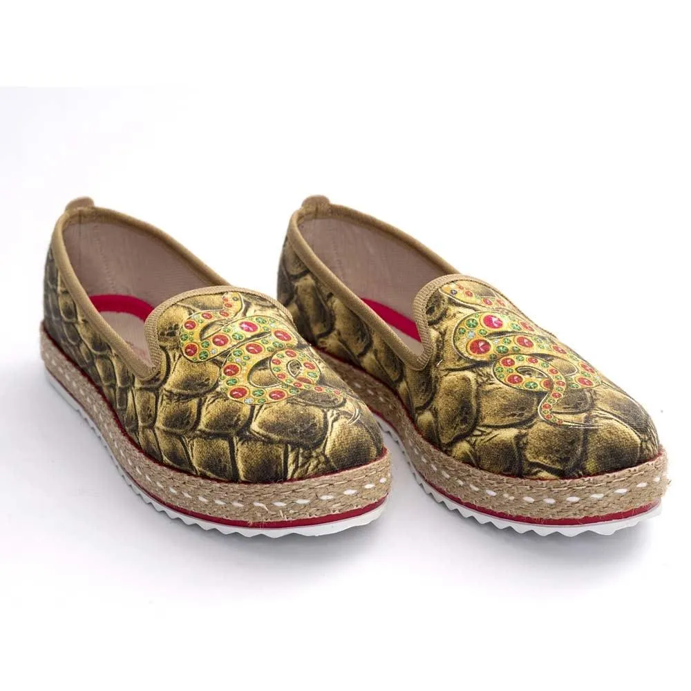 Gold Snake Slip on Sneakers Shoes HVD1461