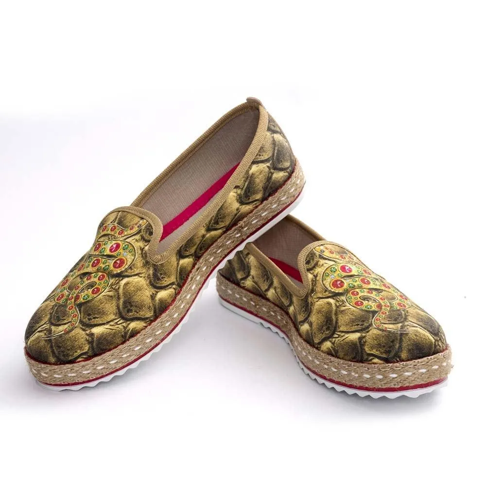 Gold Snake Slip on Sneakers Shoes HVD1461