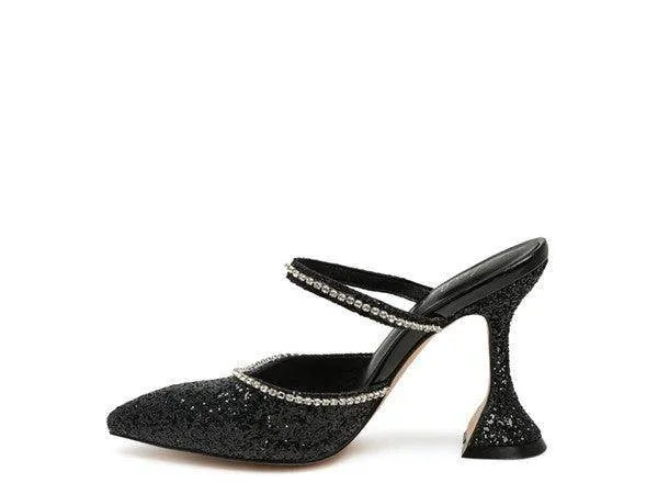 Iris Glitter Spool Heel Sandal