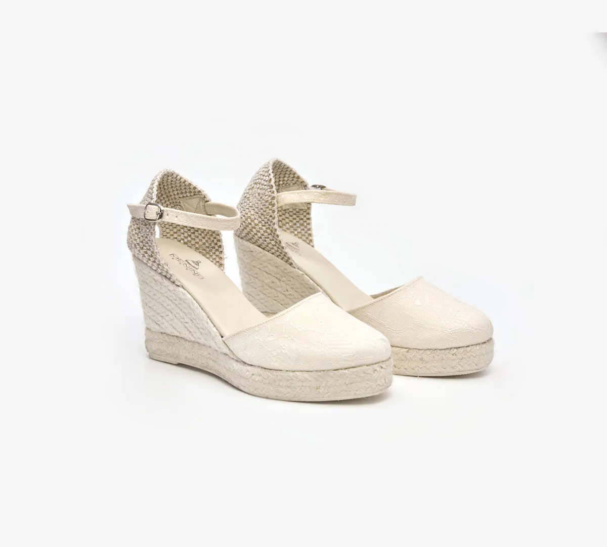 Ivory embroidered Bridal Wedge