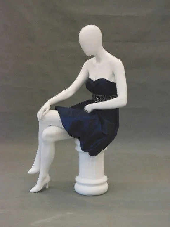 Kirsten 4: Seated Mannequin -- Matte or Glossy White