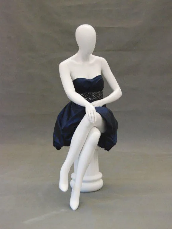 Kirsten 4: Seated Mannequin -- Matte or Glossy White