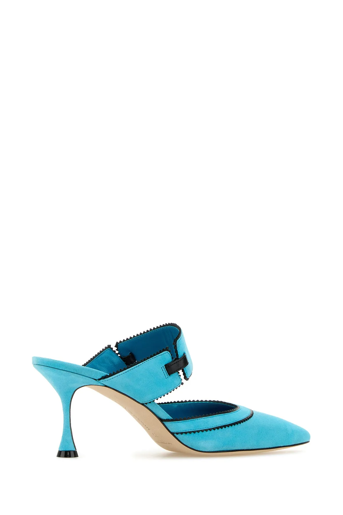 Light blue suede Brontiamusa mules