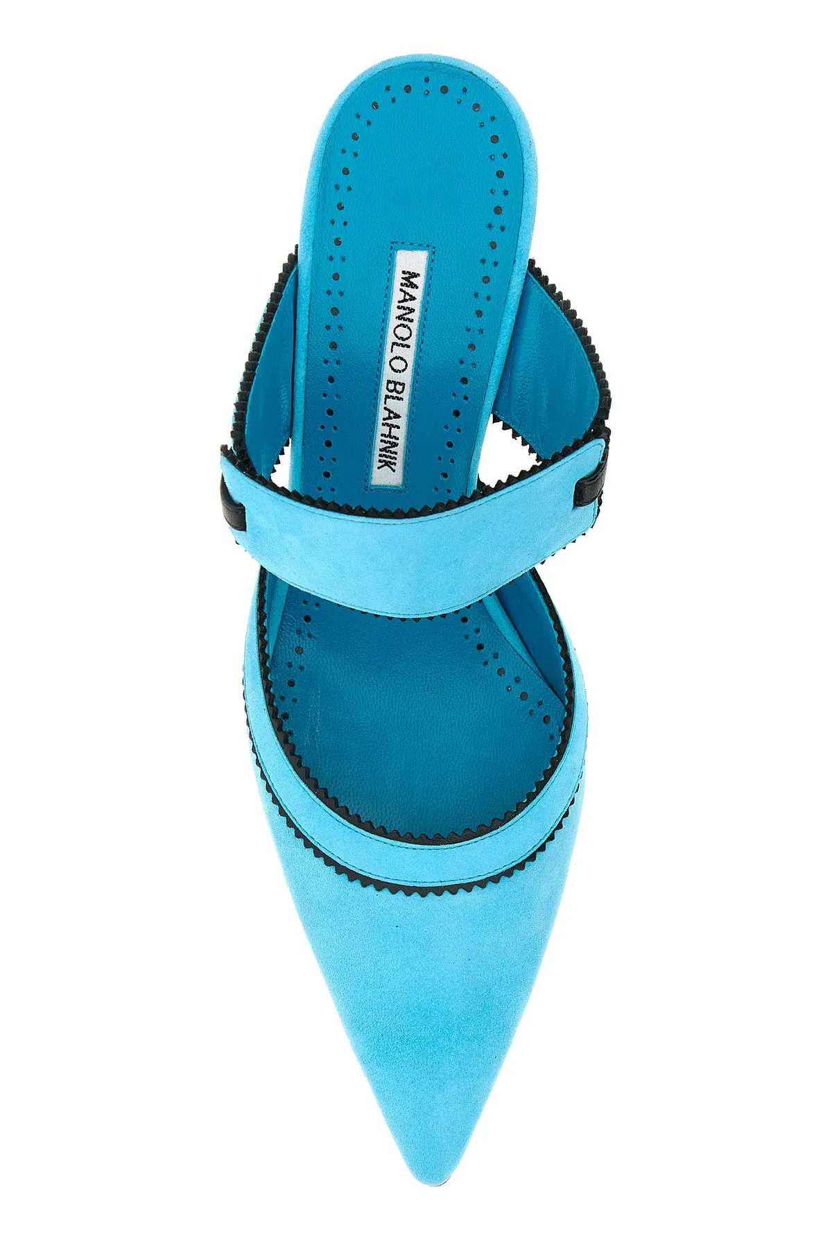 Light blue suede Brontiamusa mules