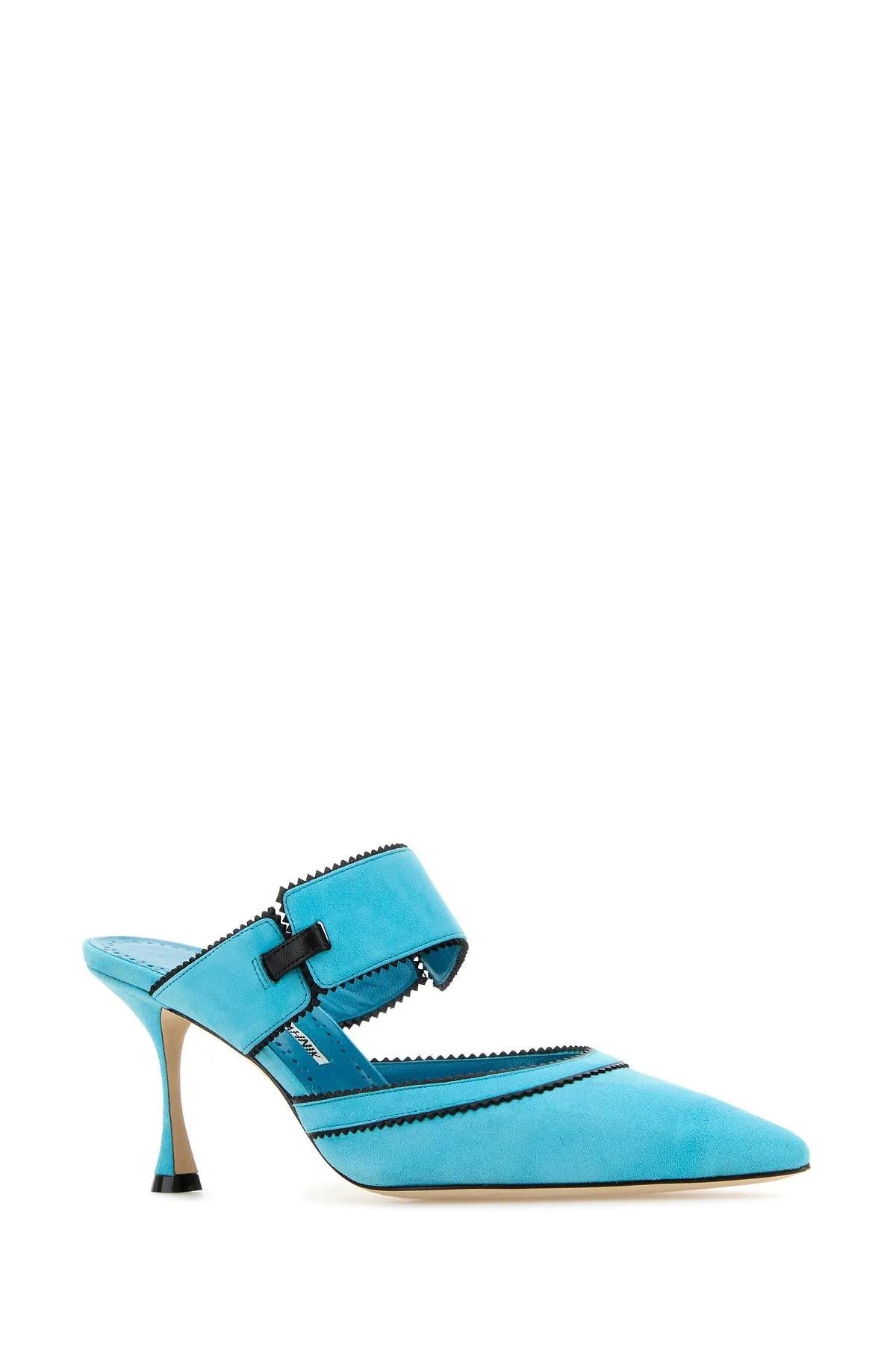 Light blue suede Brontiamusa mules