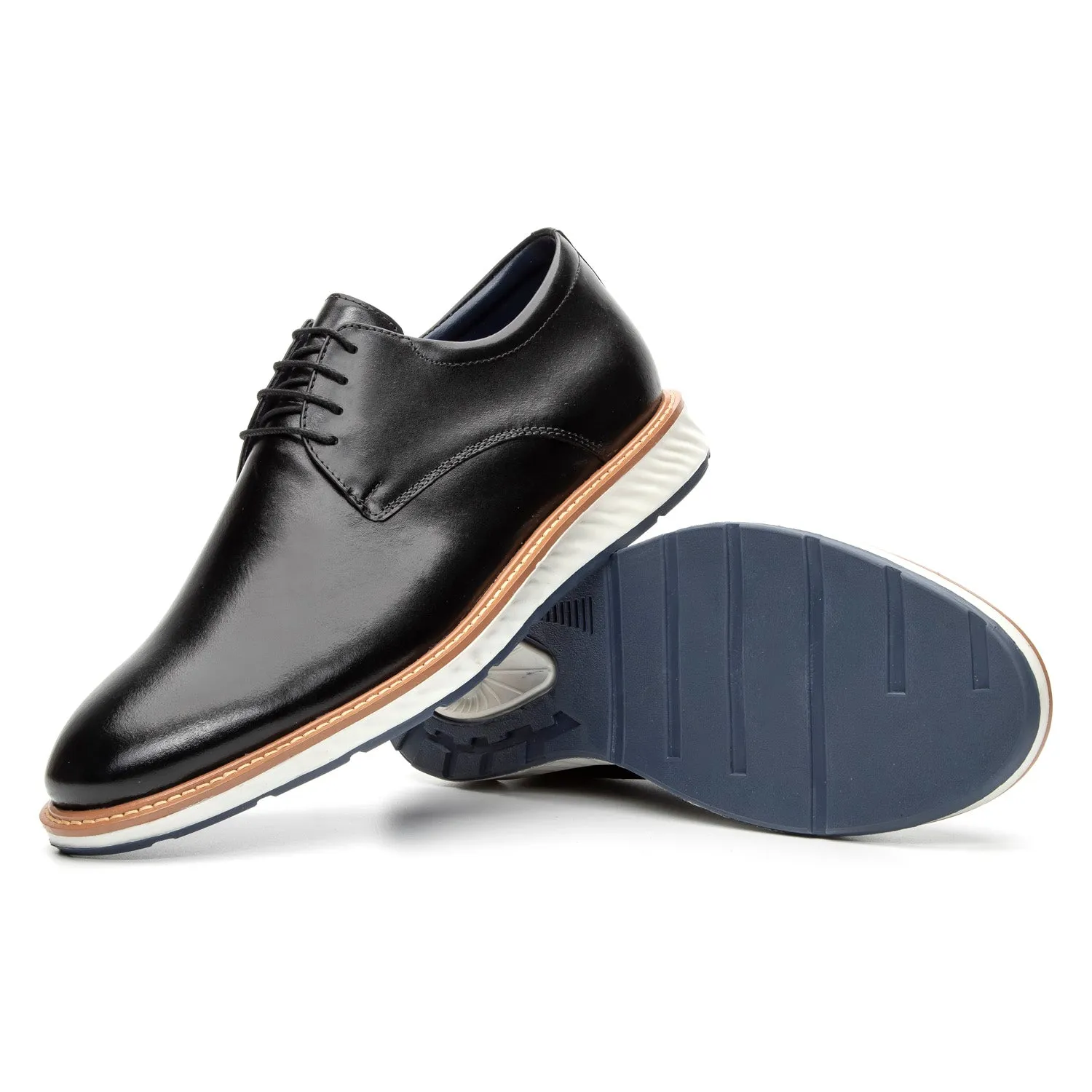 Mens Derby Hybrid Shoes Leather Plain Toe
