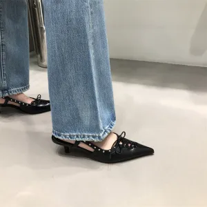 Old Money Aesthetic Lace Up Mules