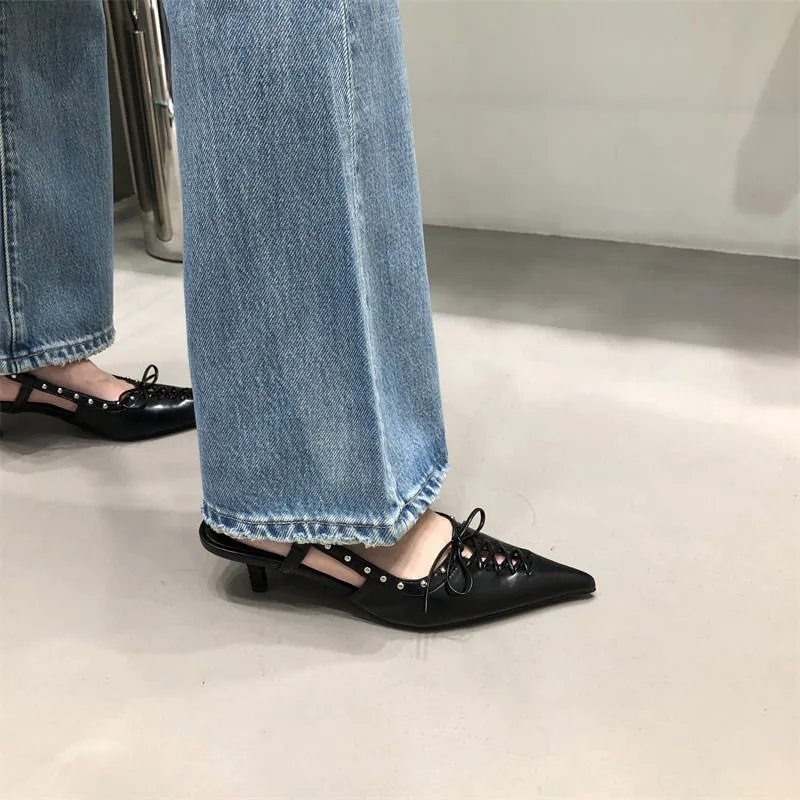 Old Money Aesthetic Lace Up Mules