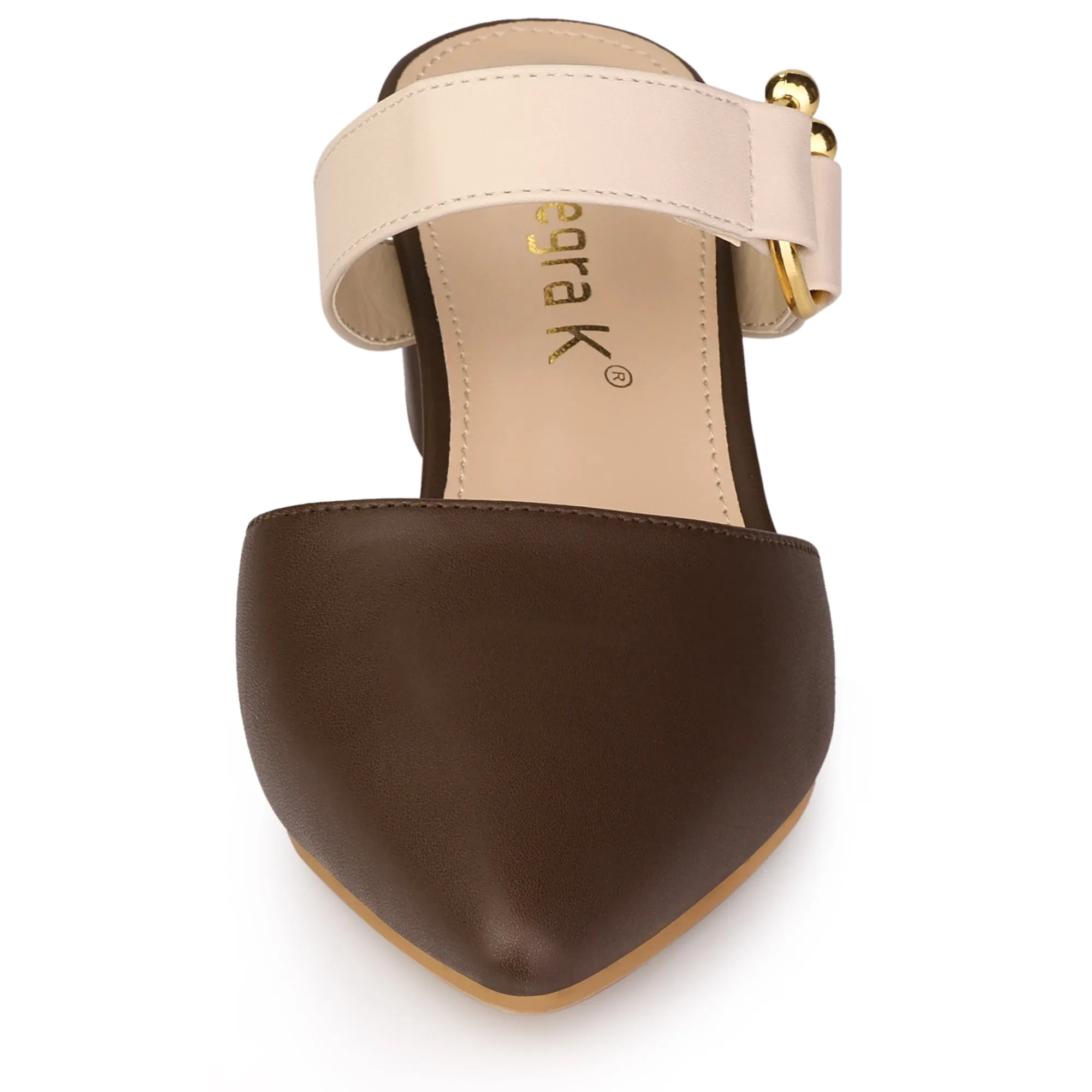 Pointed Toe Chunky Heel Dress Mules Pumps