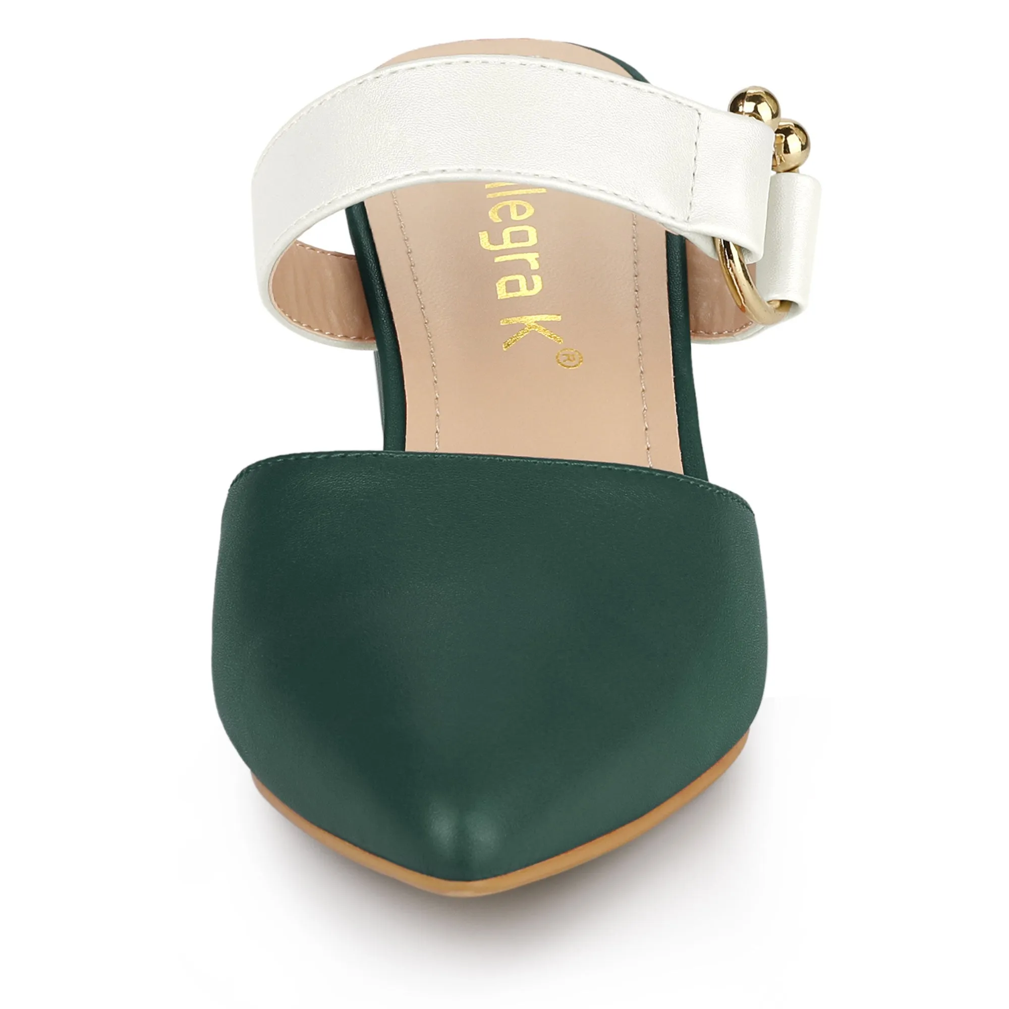 Pointed Toe Chunky Heel Dress Mules Pumps