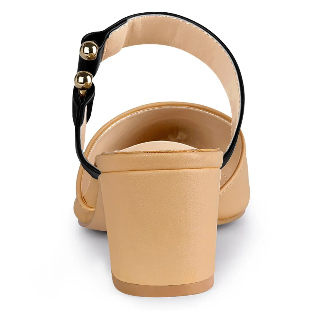Pointed Toe Chunky Heel Dress Mules Pumps