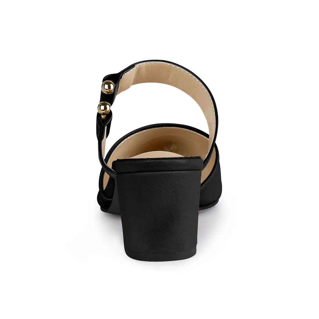 Pointed Toe Chunky Heel Dress Mules Pumps