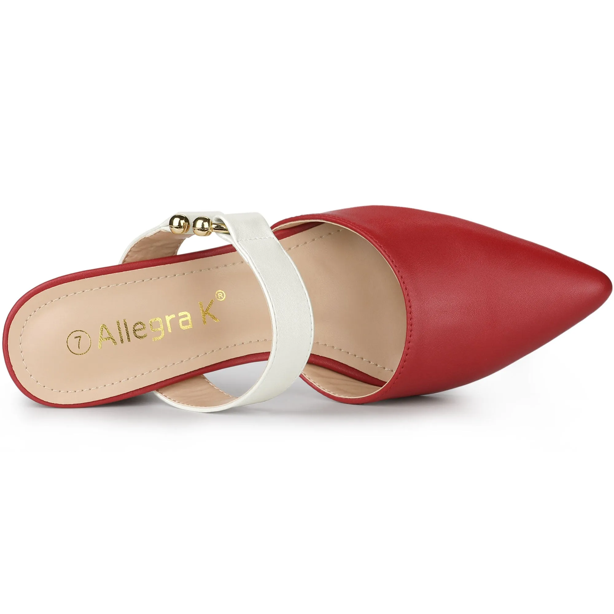Pointed Toe Chunky Heel Dress Mules Pumps
