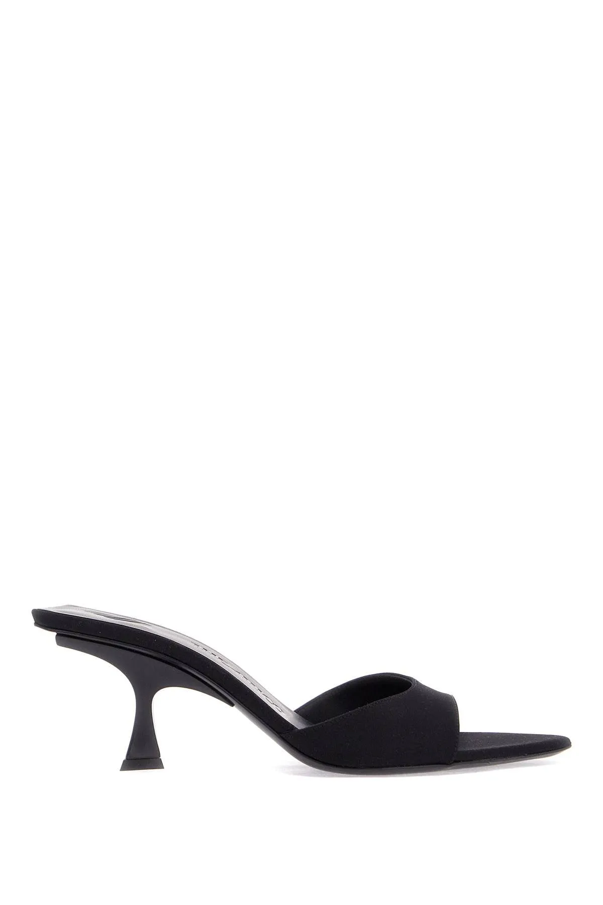 Pyramid Heel Mules in Satin