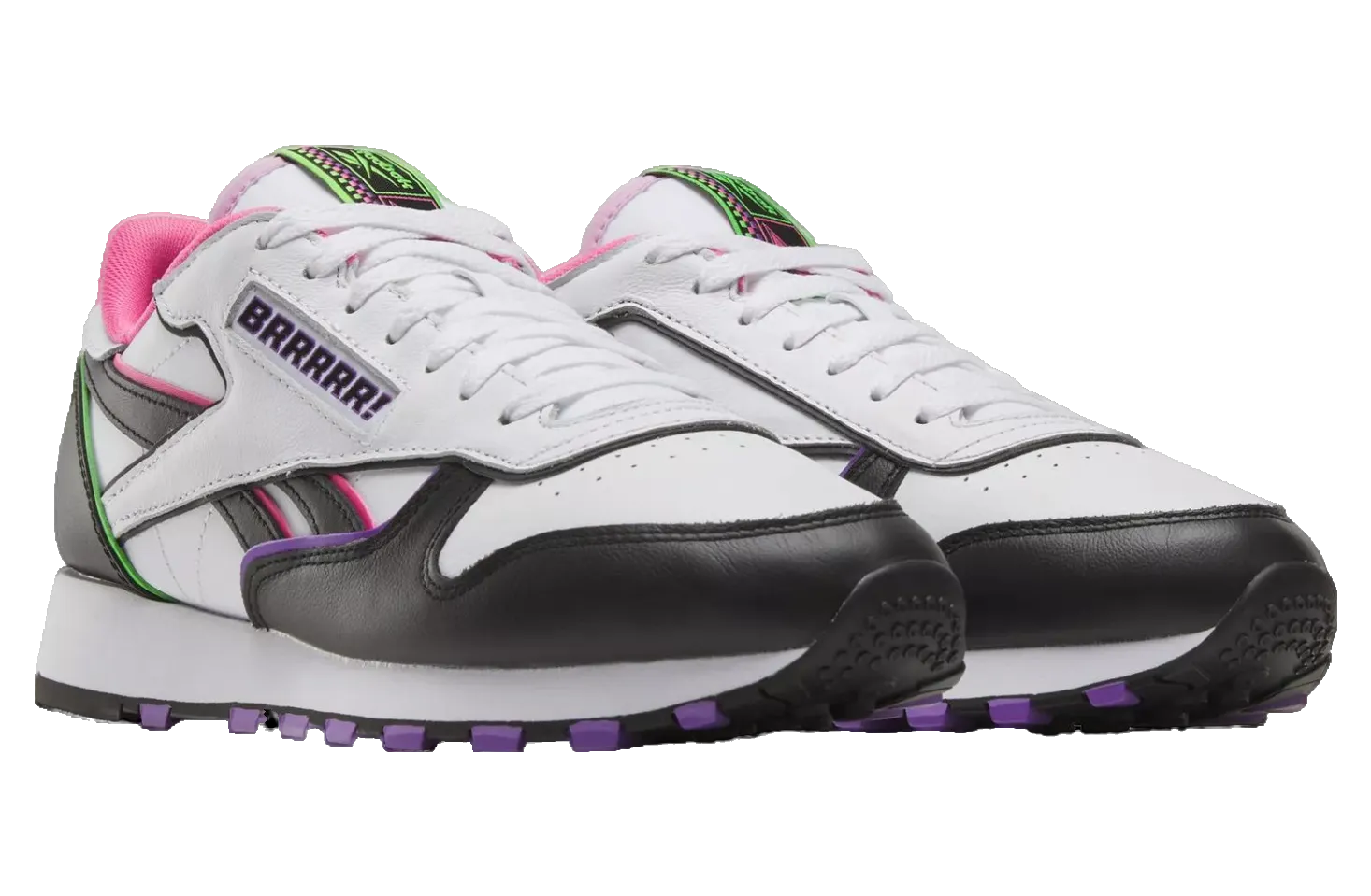 Reebok Men's Classic Leather Shoes - Black / White / Pink